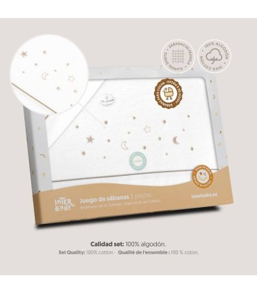 Sabana franela coche minicuna 82 x 51 cm estrellas camel