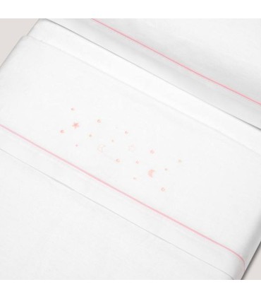 Sabana franela coche minicuna 82 x 51 cm estrellas rosa