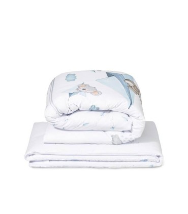 Edredón con chichonera koala y oso en cometa celeste