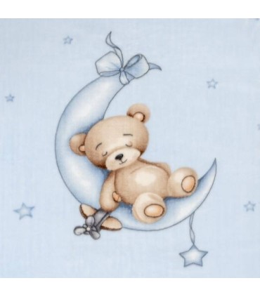 Manta de cuna oso en la luna celeste