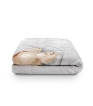 Manta de cuna oso en la luna gris