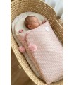 Saco para capazo bebé pompones rosa