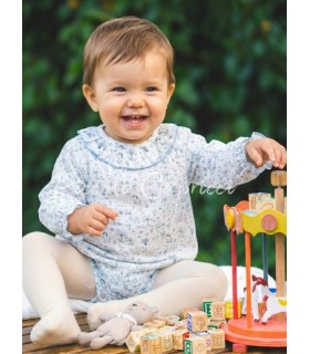 Pelele bambula animales azul