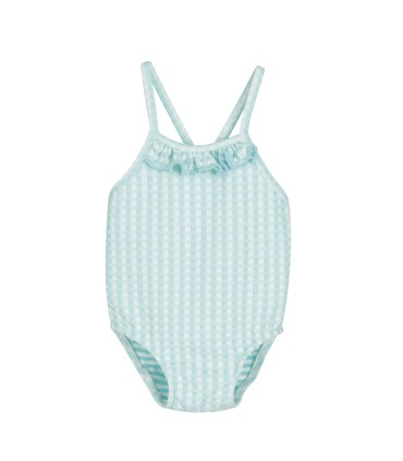 Bañador vichy turquesa