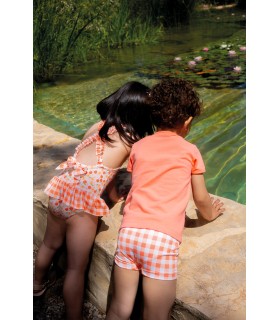 Boxer cuadros melocotón