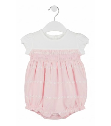 Pelele rosa blanco florecitas