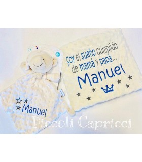 Manta y dudu bordado frase soy el sueño