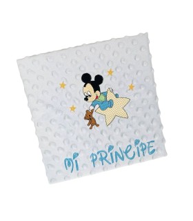 Manta topitos bordada Mickey Mi Príncipe
