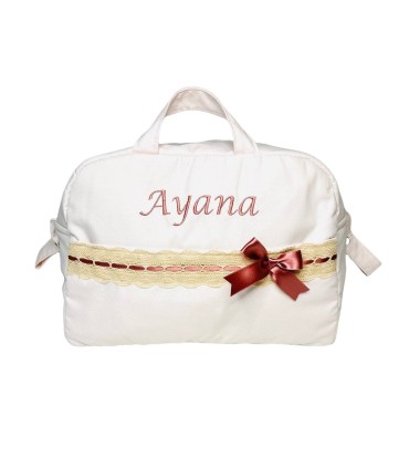 Bolso piqué con bolillo Girasol