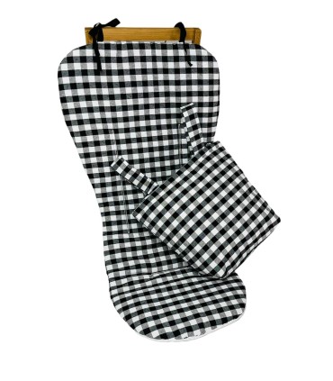 Pack funda y talega vichy negra