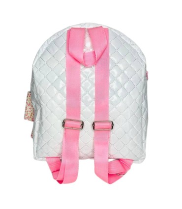 Mochila personalizada blanca lazo