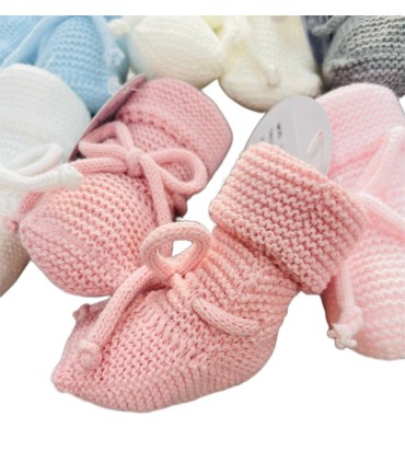 Patucos lana bebé lacito