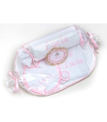 Cesta de bebé personalizada rosa