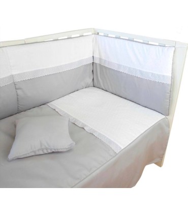 Edredón de cuna plumeti gris